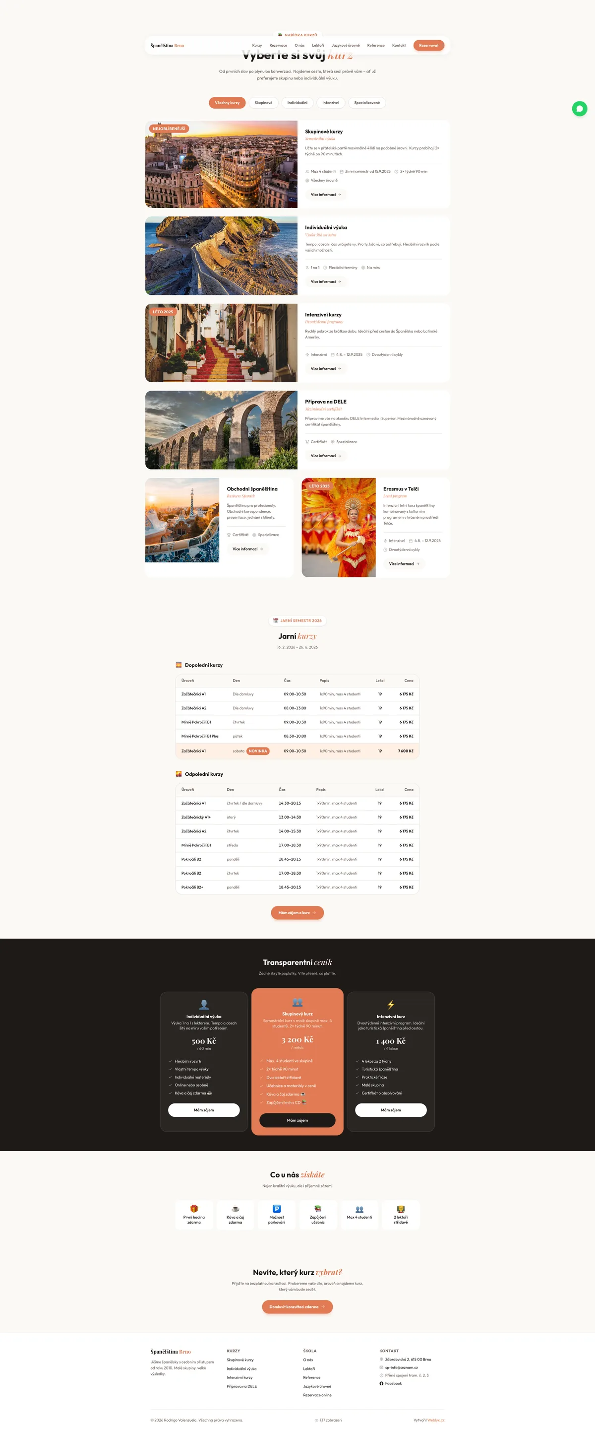 Nový web — Kurzy