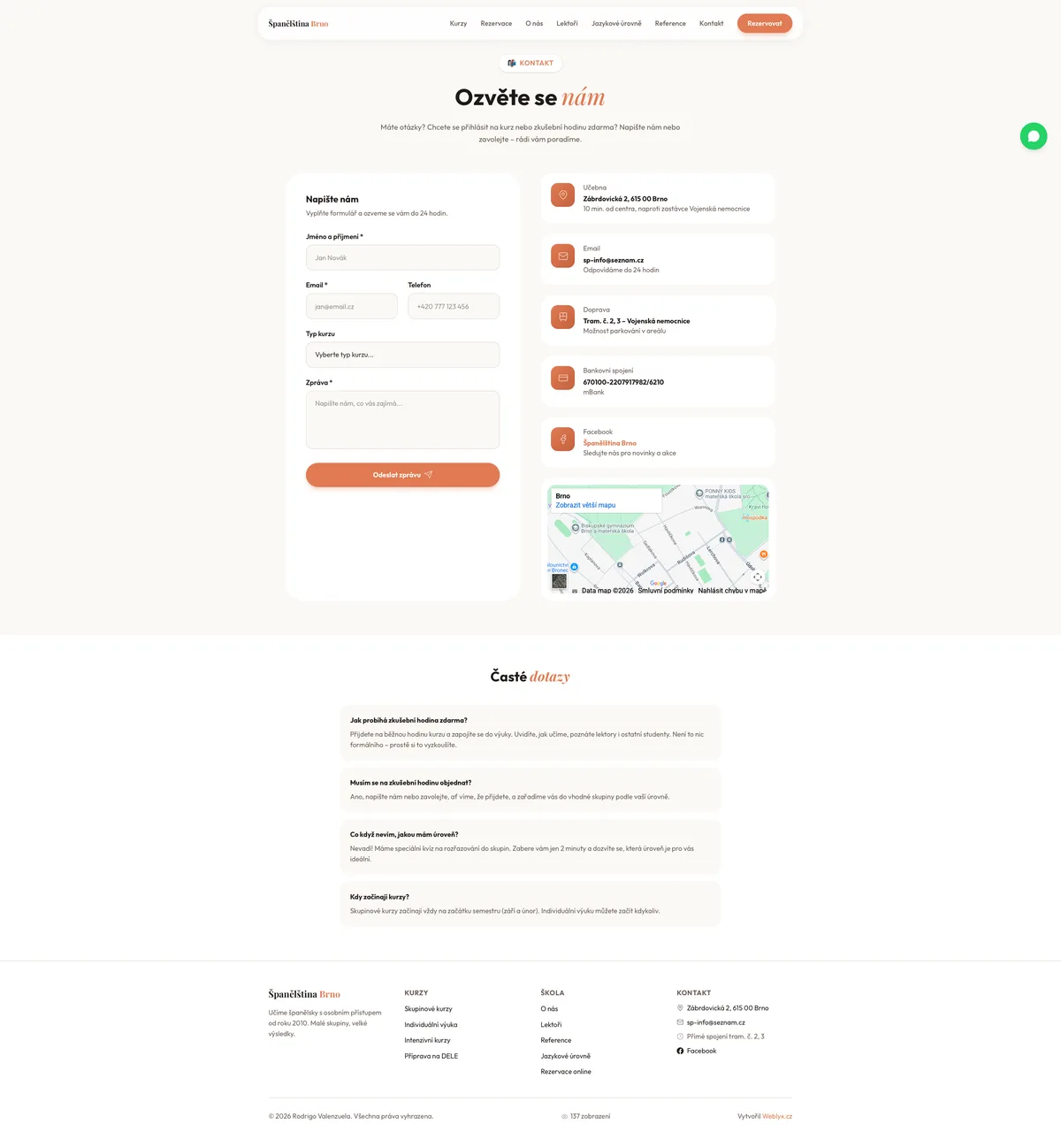 Nový web — Kontakt