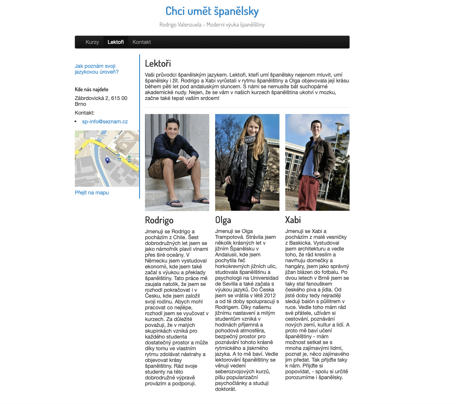 Původní web — Lektoři