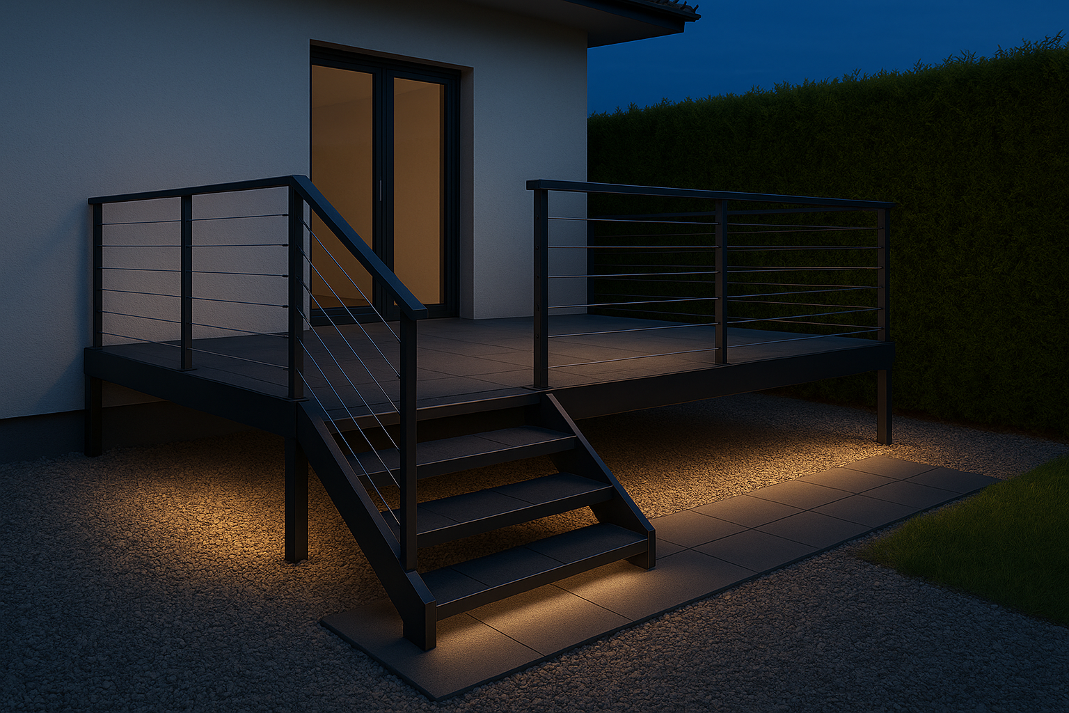 3D Vizualizace — Terasa se schodištěm