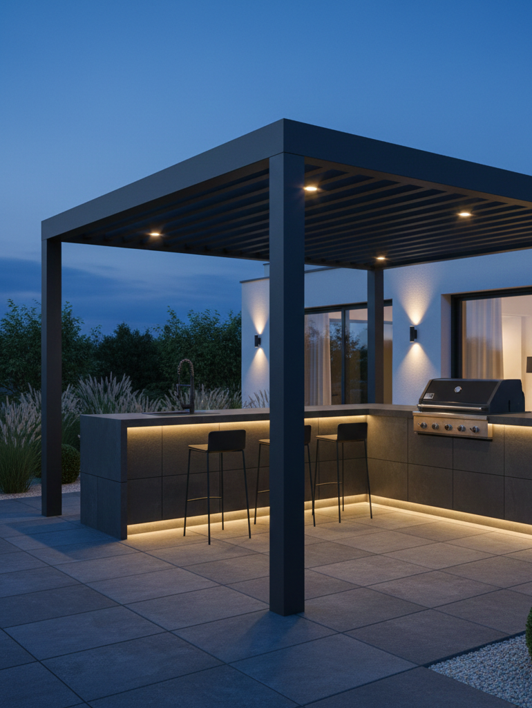 3D Vizualizace — Pergola s grilem