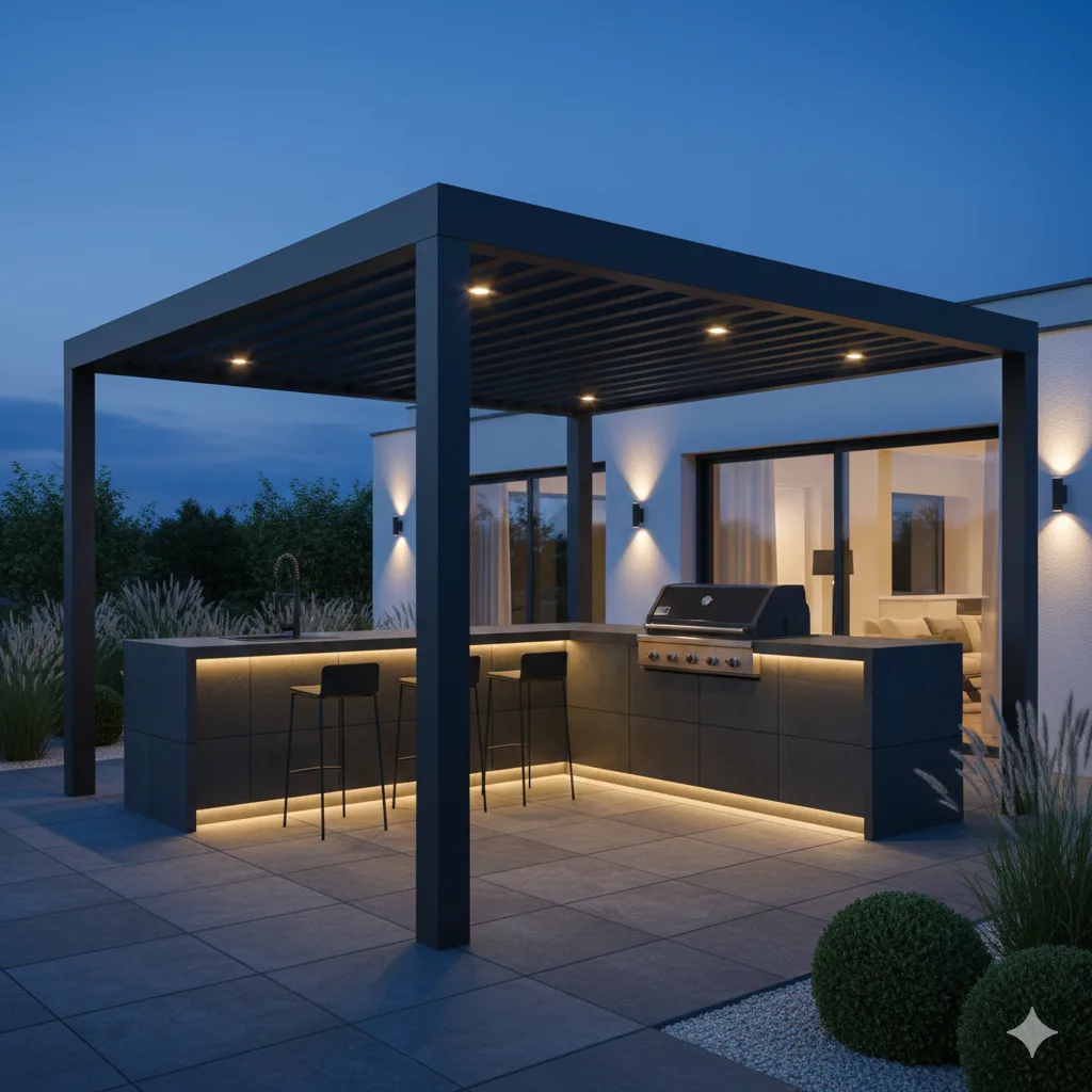 3D Vizualizace — Pergola s grilem